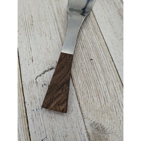Stainless Steel Salad Server Fork with Wood Handle 7 1/2" Granny - Picture 3 of 8